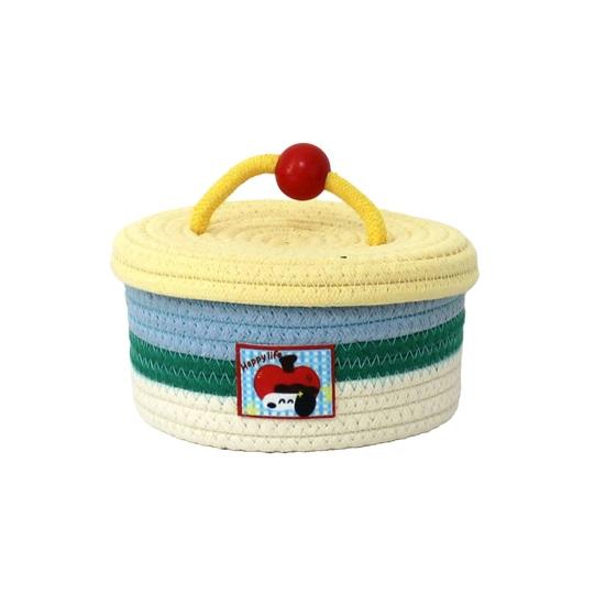 

Storage Box with Lid Dust-Proof Organizer Colorful Cotton Thread Container for Bedside Table Dressing Table жёлтый/зелёный