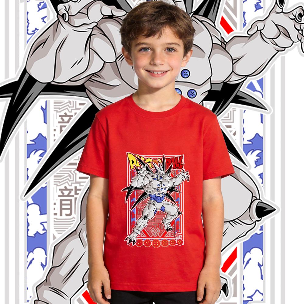 Dbz Syn Shenron Anime Print Cotton T Shirt for Kids Pure Cotton Casual Top Breathable Daily Wear for Boys and Girls
