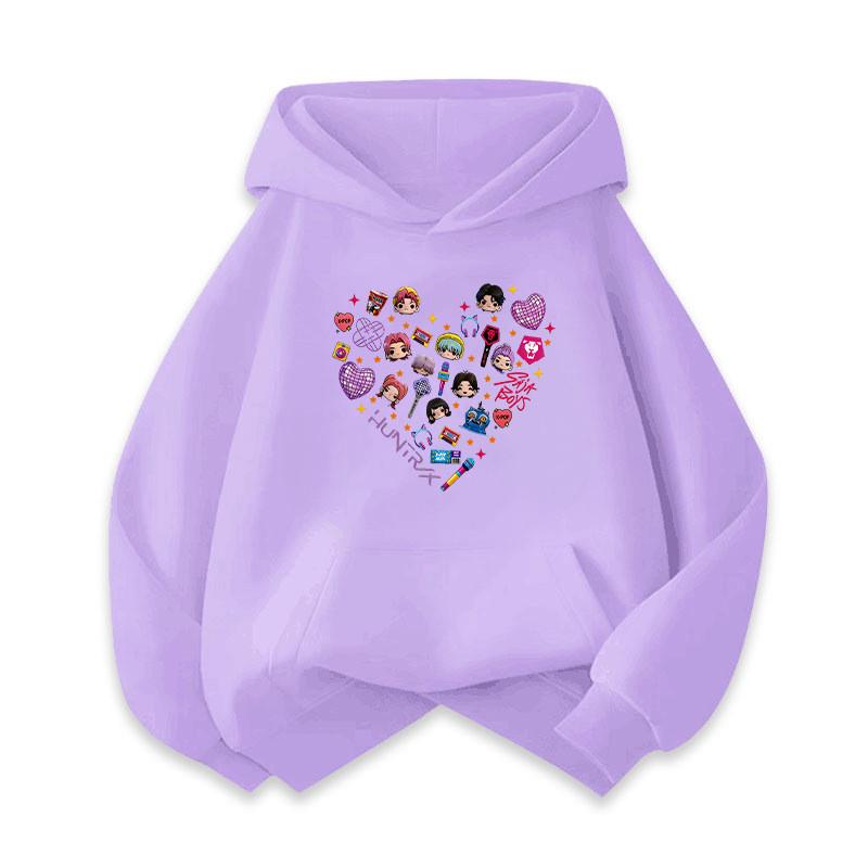 Kids Girls Sajaboys Kpop Rumi Zoey Mira Print Long Sleeves Hoodies