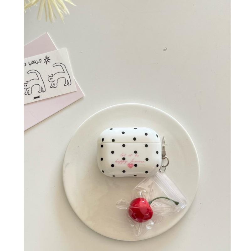 ins wind white polka dot cherry AirPods 1 generation earphone case for Apple Bluetooth headset 1st generation Pro1