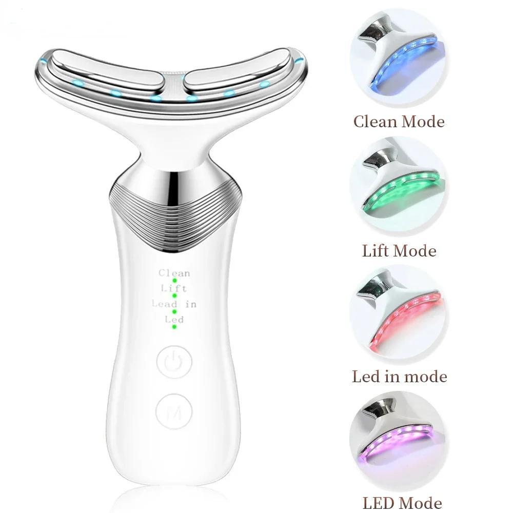 Microcurrent Neck Device Dual Use Face Massager - Anti-Aging Care for Nasolabial Lines & Neck Wrinkles Beauty Instrument