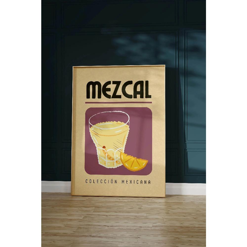 Meksykański Plakat Artystyczny Napoje i Lody Tequila Minimalistyczny Vintage Dekoracja Ścienna Druk na Płótnie Dekoracja Baru Domowego Idealny Prezent