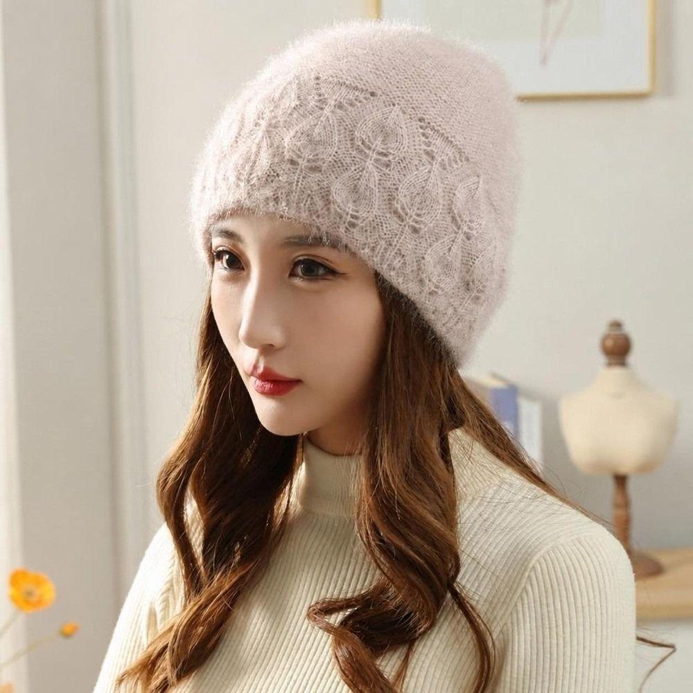 Windproof Knitted Hat Elastic Slouchy Ear Protection Cap Fashion Beanie Hat Winter