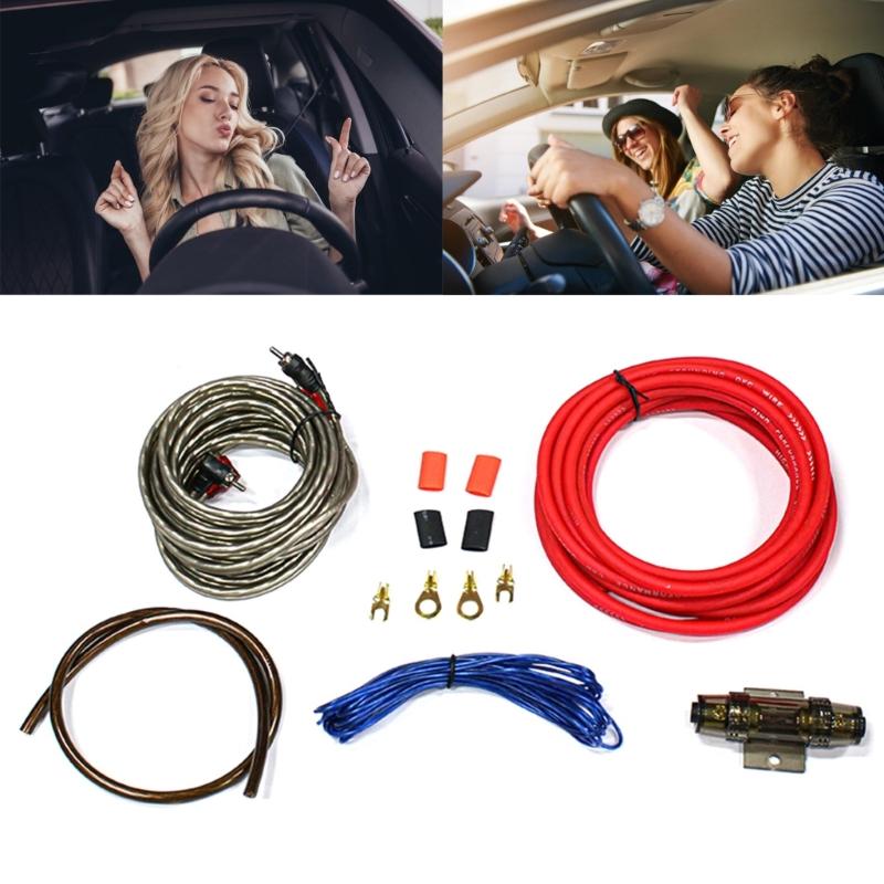 Modification Accessories Subwoofer Amplifier Wiring Fuses Holder Car Speakers Wiring Kit 8GA 60AMP Car Amplifier Cable
