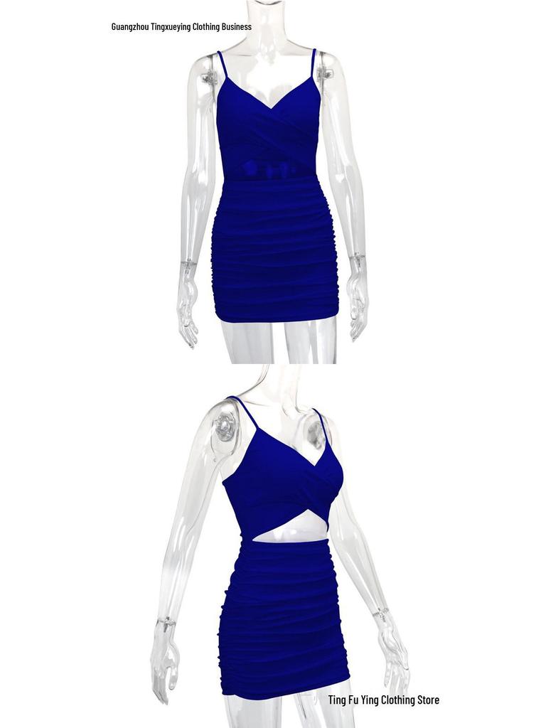 Women's European & American Strappy Hollow-Out Dress