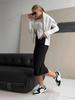 Damen Strick-Midirock, Langer Bodycon-Rock, Schlitz hinten