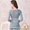 Sexy Women Underwear Thermal Sets High Neck Long Sleeve Top and Elastic Waist Bottom Comfortable Suit