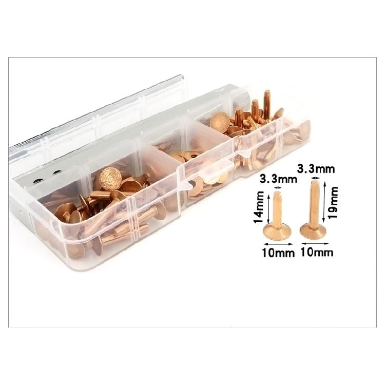 Red Copper/ Brass 0.55/0.75Inch Tubular Cap Rivets Studs for Leather Crafting