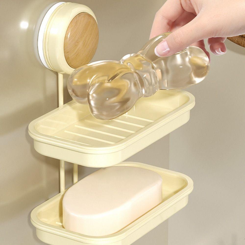 Self-draining Soap Bar Holder Wall Mounted Soap Box Suction Cup Soap Dish  for Bathroom Kitchen