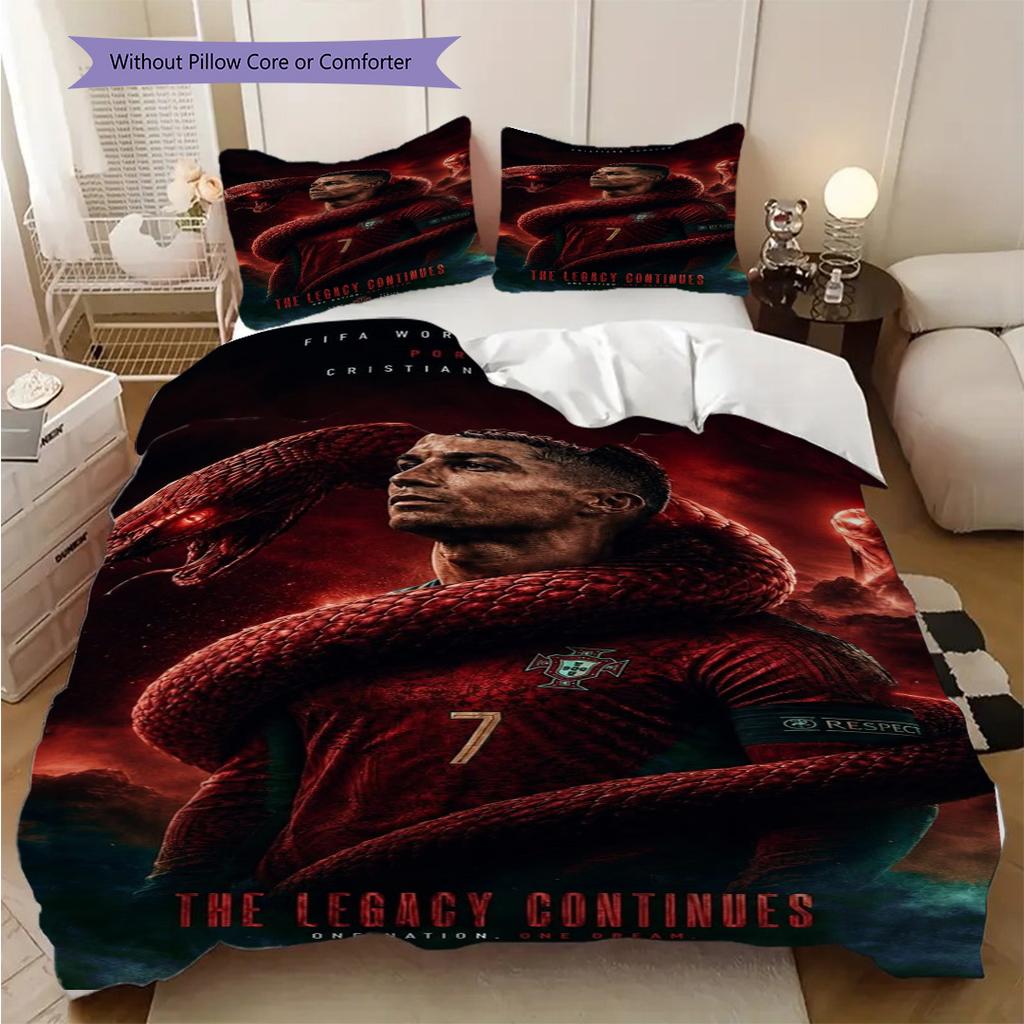 Ronaldo's Triumph Three-piece Set (1 * Duvet Cover + 2 * Pillowcase, Without Core) Duvet Cover and Pillowcase Christmas Birthday Gift