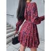 Women's Dresses Elegant and Elegant V-neck Printed A-line Dress