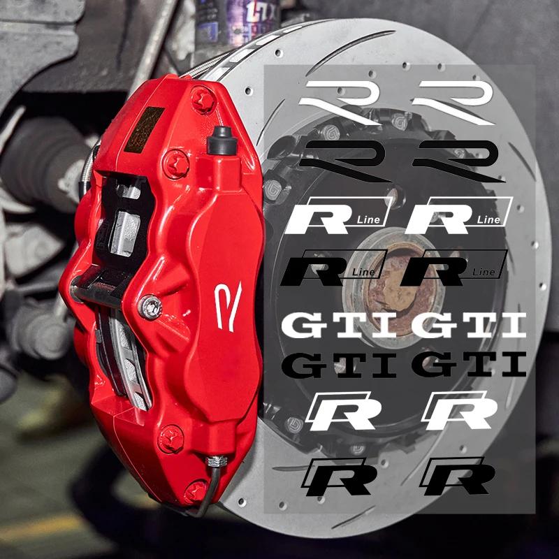 New 2026 2026 Hot VOLKSWAGEN 4Pcs Car Brake Caliper Vinyl Stickers for Volkswagen VW Rline R Line Golf 3 5 7 Polo Passat GTI Bora Jetta V zs0