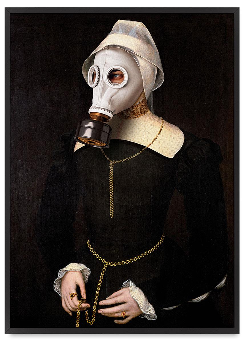 

Plakat portret maska gazowa 21x30 cm