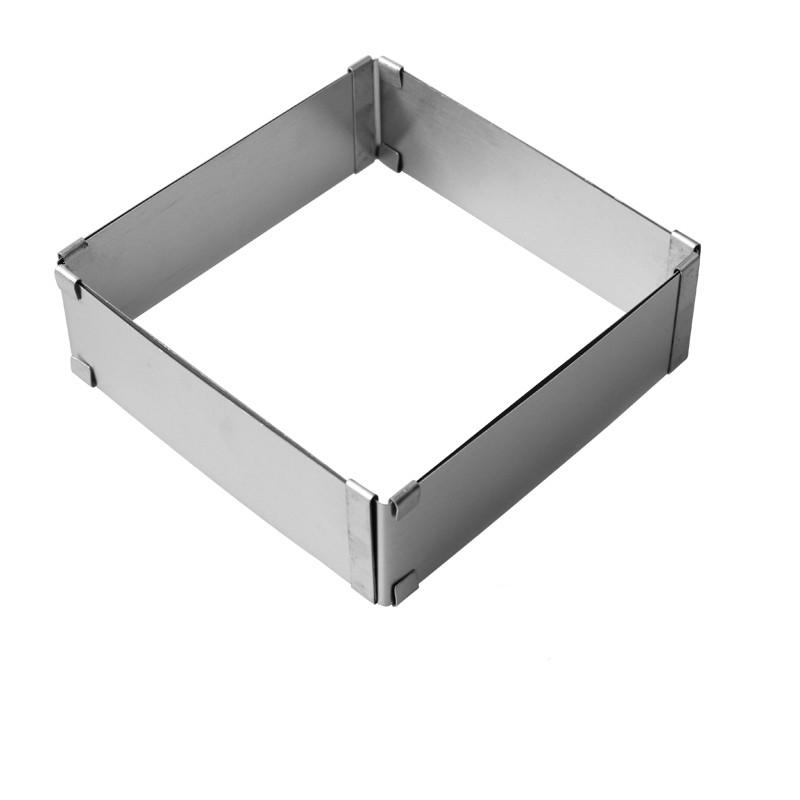 2pcs/set Adjustable Cake Mousse Ring 3D Stainless Steel Round & Square Cake Mold Cake Decorating Baking Tools