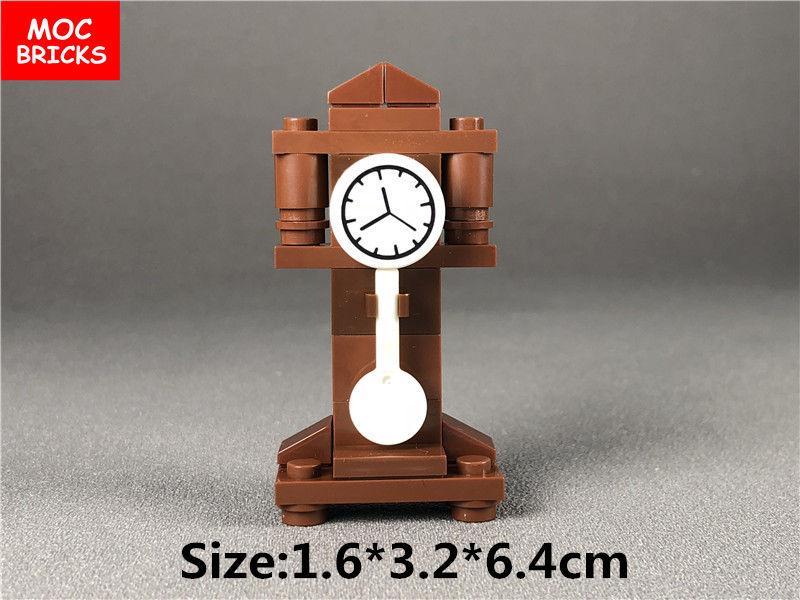 2sets/lot MOC Bricks DIY Family Grandfather Clock Action figure Educational Building Blocks Gifts Dolls Toys for children