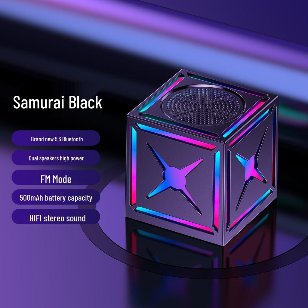 Wireless Bluetooth Speaker with Powerful Bass and RGB Lights for Outdoor Use