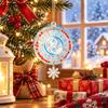 Taijitu Holiday Ornament with Winter Motifs Flat 2D Flat Acrylic Pendant for Mantels, Entryways, and Indoor Seasonal Display