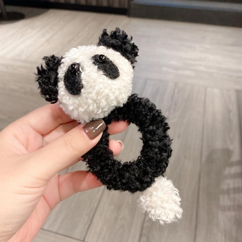 Plüsch-Panda-Form Haarspange/Haargummi/Stirnband Weihnachten Karneval Haargummi für Damen Teenager beim Fotografieren Rutschfest