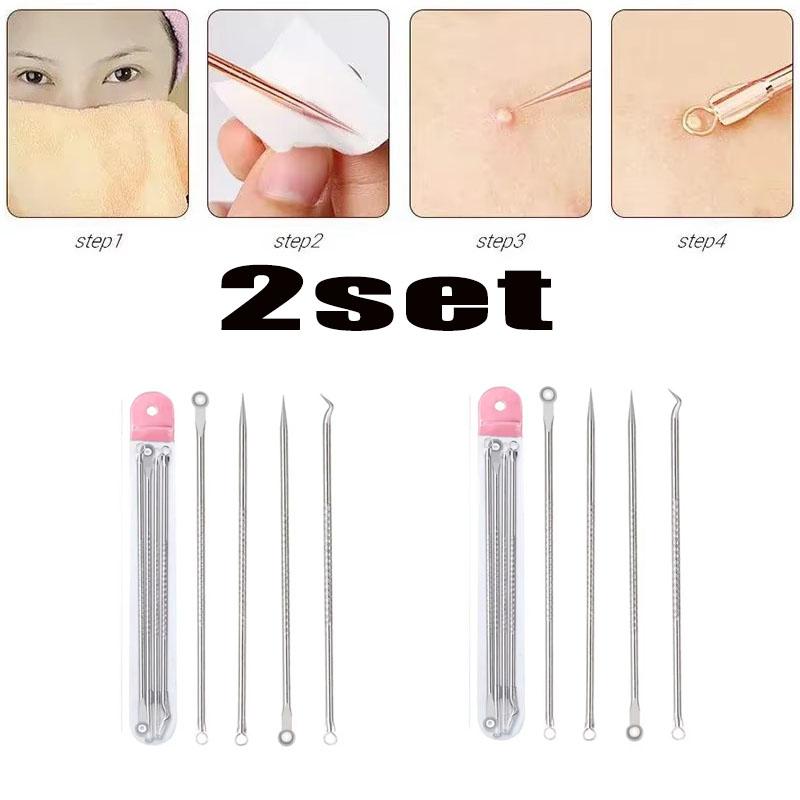 4pc/set Acne Blemish Remover Blackhead Extractor Ultra-fine Beauty Face Pore Cleaner Needles Set Acne Needle Facial Cleaner Skin