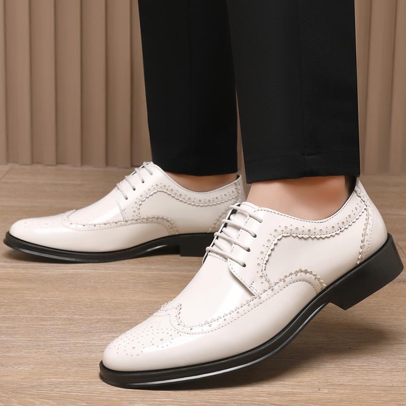 Men Pointed Toe Lether Shoes Man Business Formal Shoes Male Glossy Casual Wedding Shoes Plus Size Zapatos Hombre Casuales