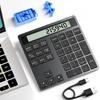 Bluetooth Calculator with Numeric Keypad - Type-C Charging - Connects Up To 2 Devices [BT1BT2] Type-C Wired and Bluetooth Wireless 2-in-1 Slim 34-Key