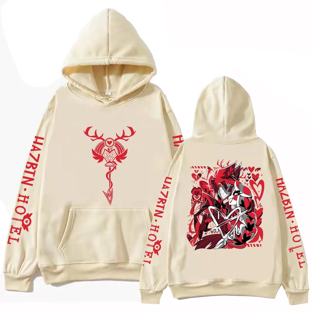 Hazbin Hotel Alastor and Charlie Graphic Print Hoodie Casual Harajuku Fashion Pullover Hooded Sweatshirt Oversized Hoodies