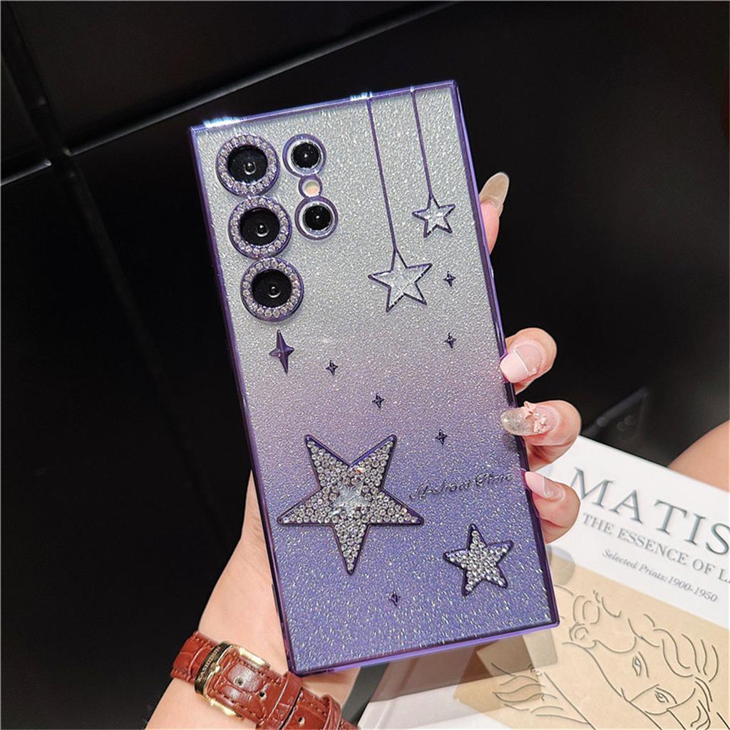 Luxury Glitter Powder Rhinestone Electroplated Mobile Phone Case Suitable for Samsung S24ultra Shell Samsung S23u Protective Case