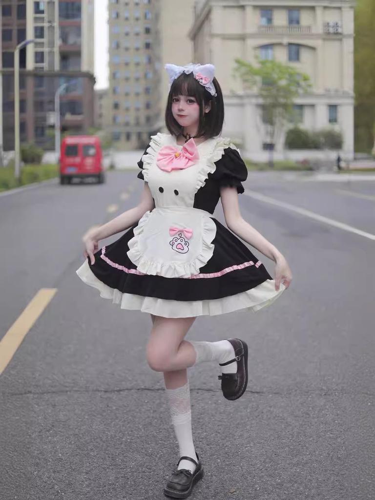 New Cross-Border Cute Maid Cosplay Lolita Halloween Costume for Women