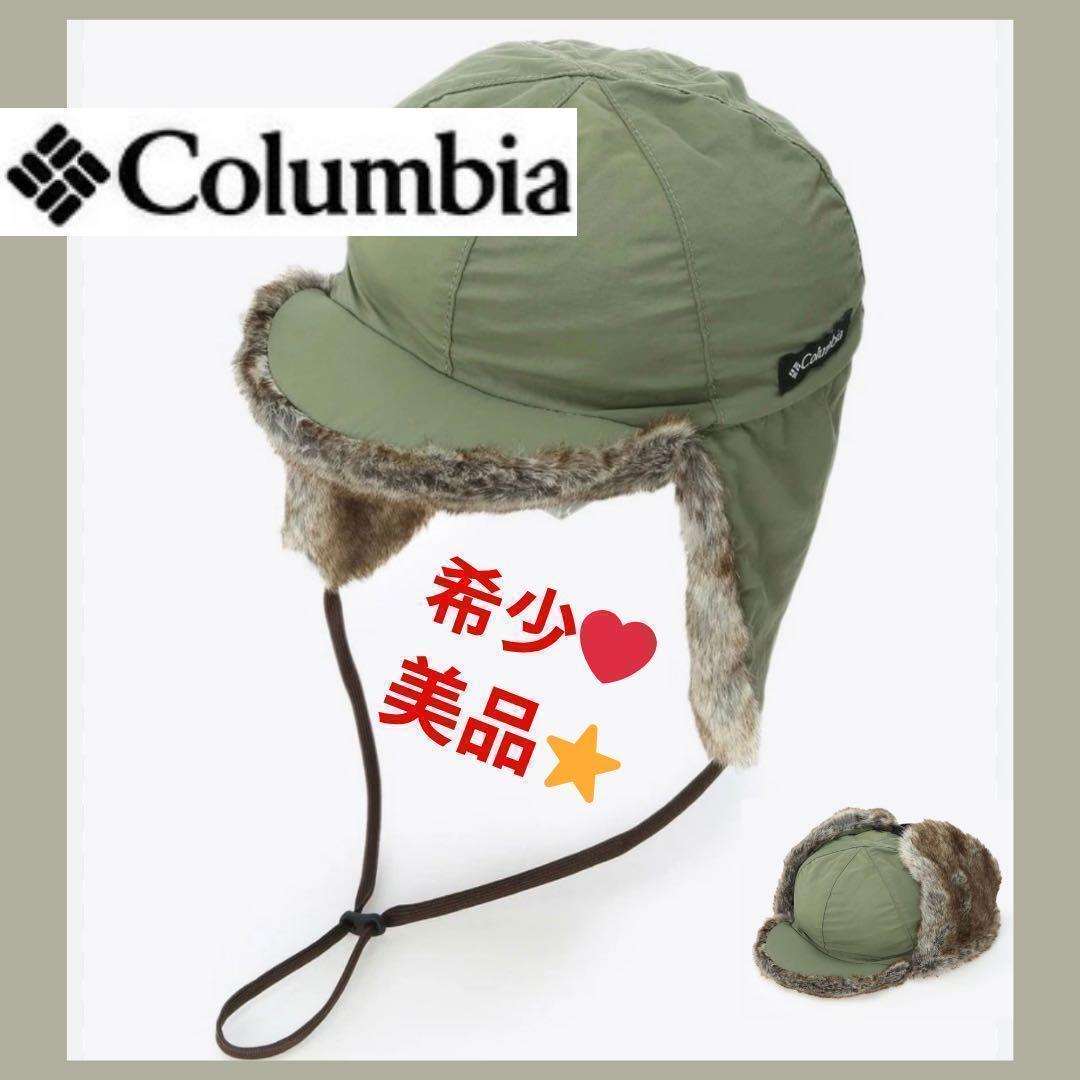 Used Beautiful item  Columbia Columbia cap earmuffs fur olive green