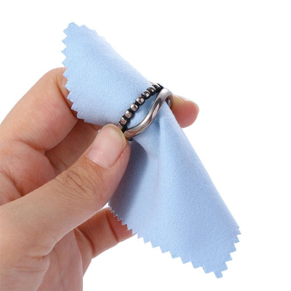 50Pcs Soft Fabric Silver Polish Cleaner Reusable Cleaning Polishing Cloth  Silverware Care