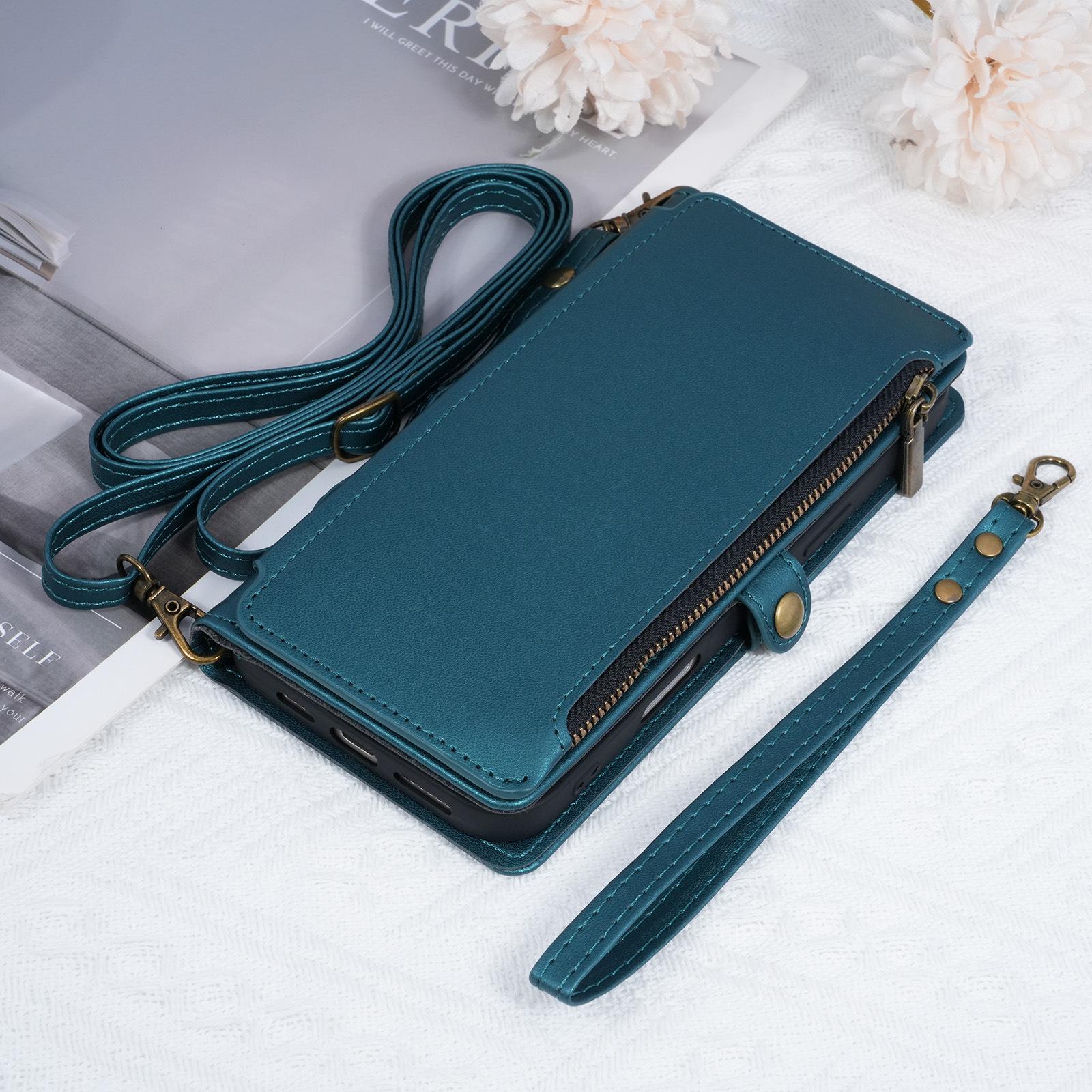 Кожаный чехол-кошелек Retro Crossbody для iPhone 17 со шнурком и слотами для карт iPhone 17 Pro