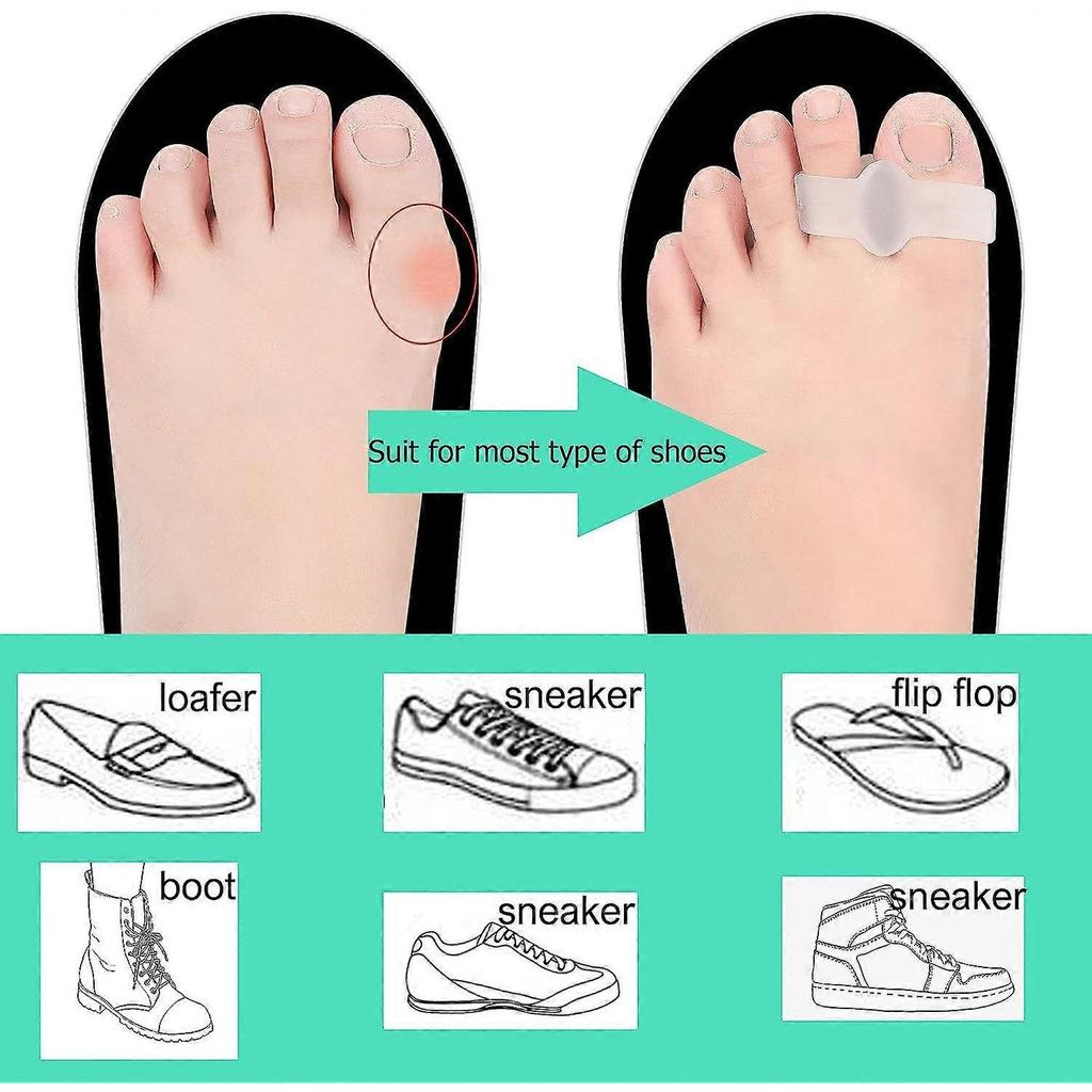 Bunion Gel Toe Separator Toe Separator Band 2 Rings 10 Pack Bunion Corrector for Men and Women for Bunion Relief