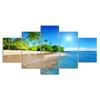 Tropical Island Beach Seashore Sunshine 5 Piece Five Panel Wall Canvas Print Modern Art Poster Picture Home Decor Gift For Him For Her