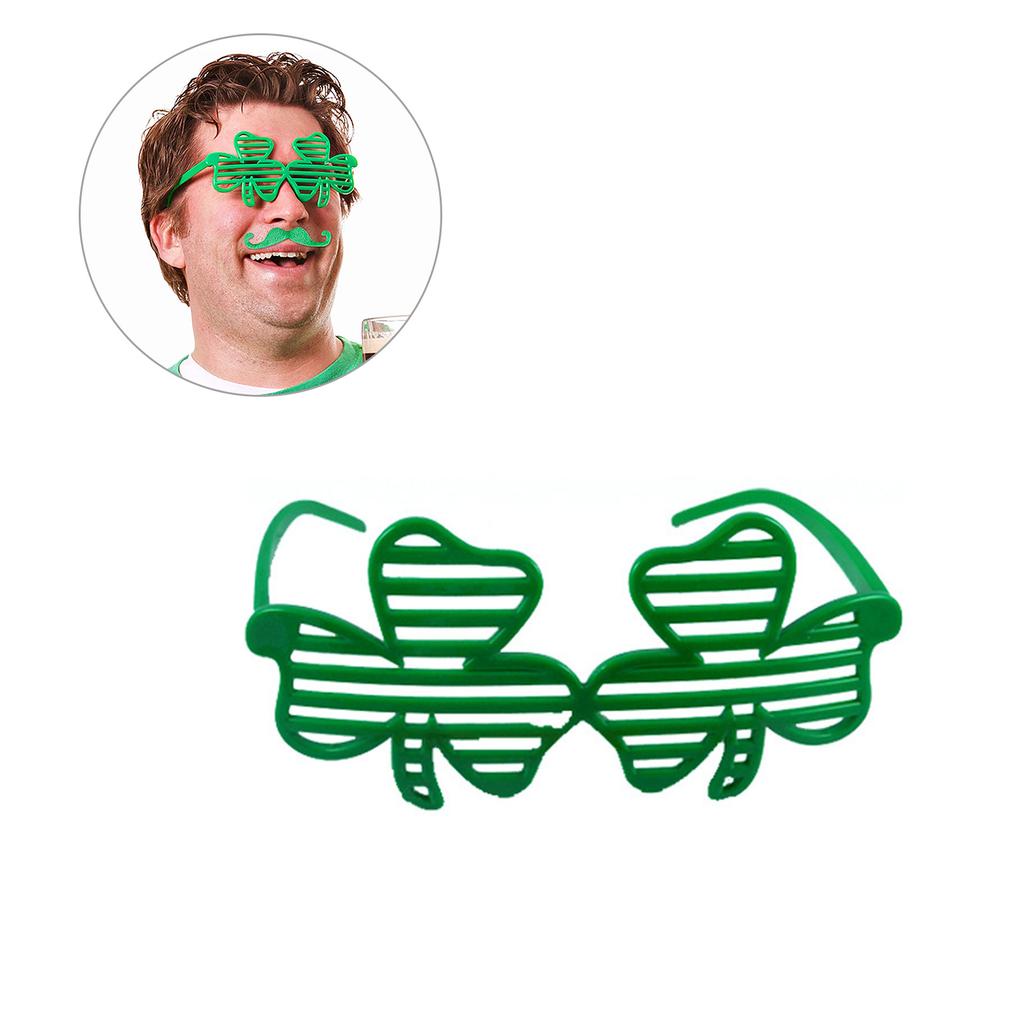 St Patricks Day Women Flat Top Velvet Hat with Bangles&Necklace&Glasses&Stickers&Mustaches Festival Costume for Cosplay