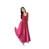 2024 Summer French Rose Spaghetti Strap Sleeveless Dress - Casual, Loose, Slimming