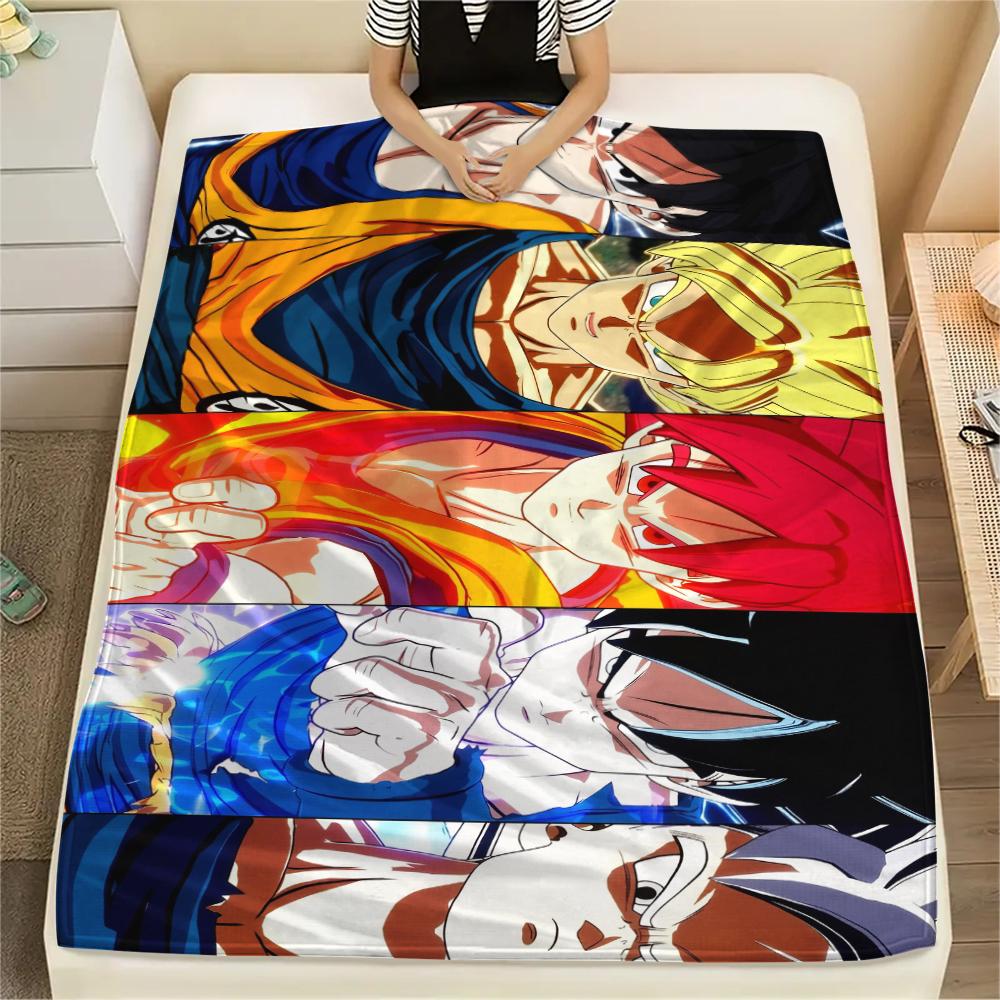 

Son Goku Theme Illustration Blanket, Warm Throw for Living Room, Great Gift for Goku Collectors.chl 75x90cm