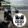 Shower Faucet, Dual-Handle Shower Faucet with Acrylic Knobs, 4" Shower Black