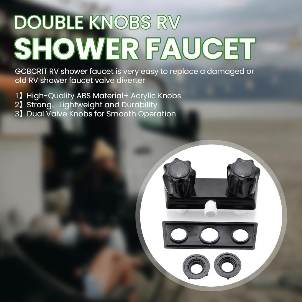 Shower Faucet, Dual-Handle Shower Faucet with Acrylic Knobs, 4" Shower Black