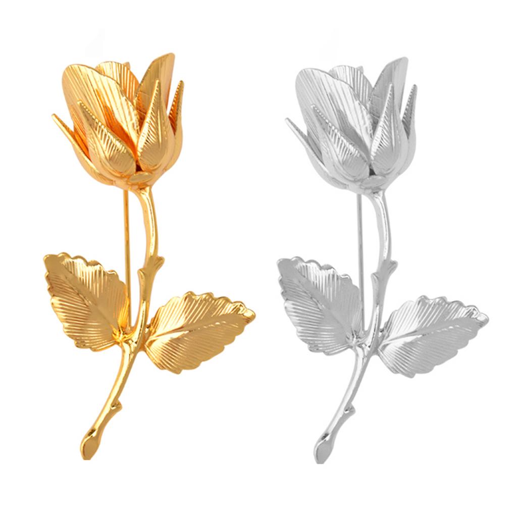Elegant Rose Brooch Pin Suit Wedding Groom Jewelry