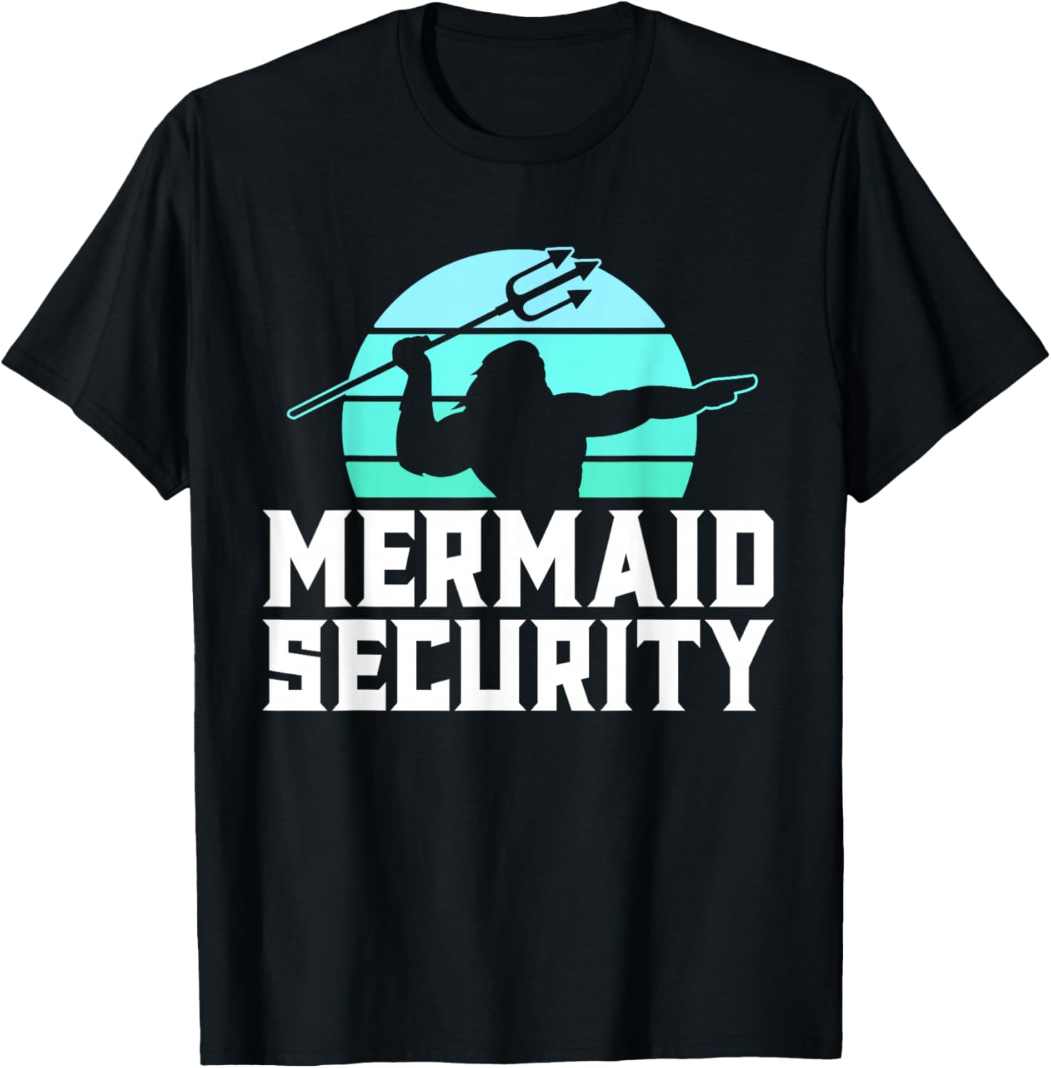 Mermaid Security Shirt Men s Boys Swimmer Dad Merdad Trident T-Shirt S