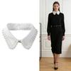 Korean Style Front Opening Artificial Pearls Detachable Collar Elegant Accessory For Dresses And Sweaters
