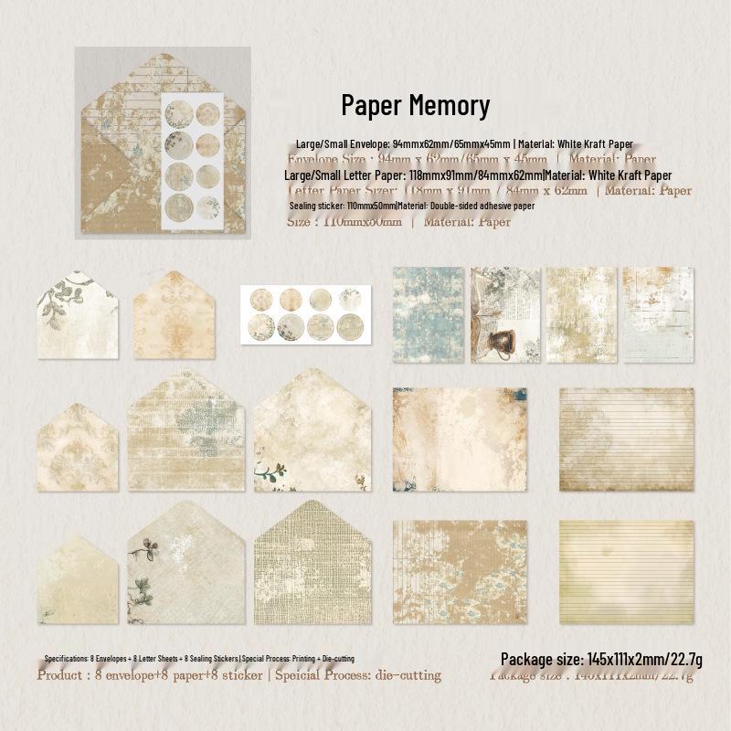 Yan Ji Retro Floral Envelope Set: European Style, 6 Varieties