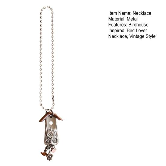 Birdhouse Pendant Necklace Retro Birdhouse Necklace Vintage Style Birdhouse Inspired Necklace for Bird Lovers Jewelry Collectors