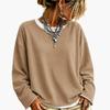 Damen Freizeit gestreift locker geschnitten Langarm Sweatshirt Top