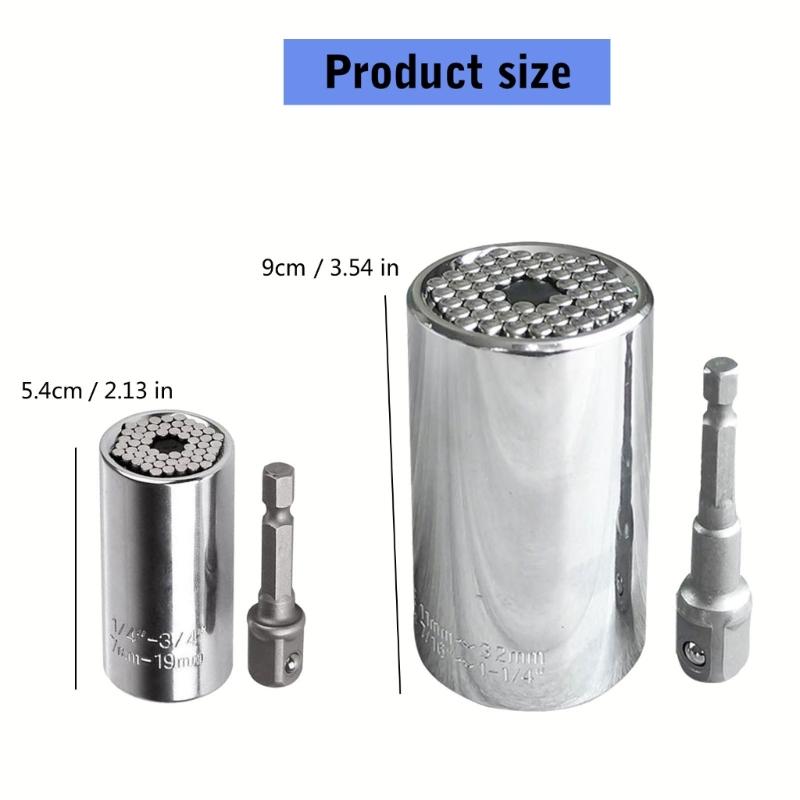 Universal Socket Tool with Drill Adapter 7-19mm/11-32mm Socket Hand Tool Suitable for Maintenance Home Improvement