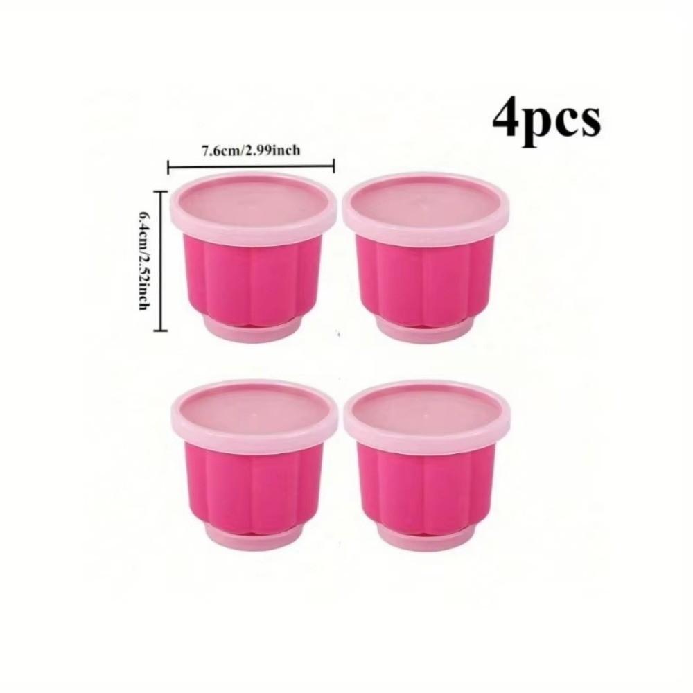 4pcs Reusable Gelatin Ice Cream Mold with Stackable Lids Baking Tools for Home Kitchen