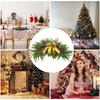 Christmas Mirror Wreath with Red Fruit and Pinecone Artificial Christmas Pine Branch Wreath Butterfly Knot Pine Wreath