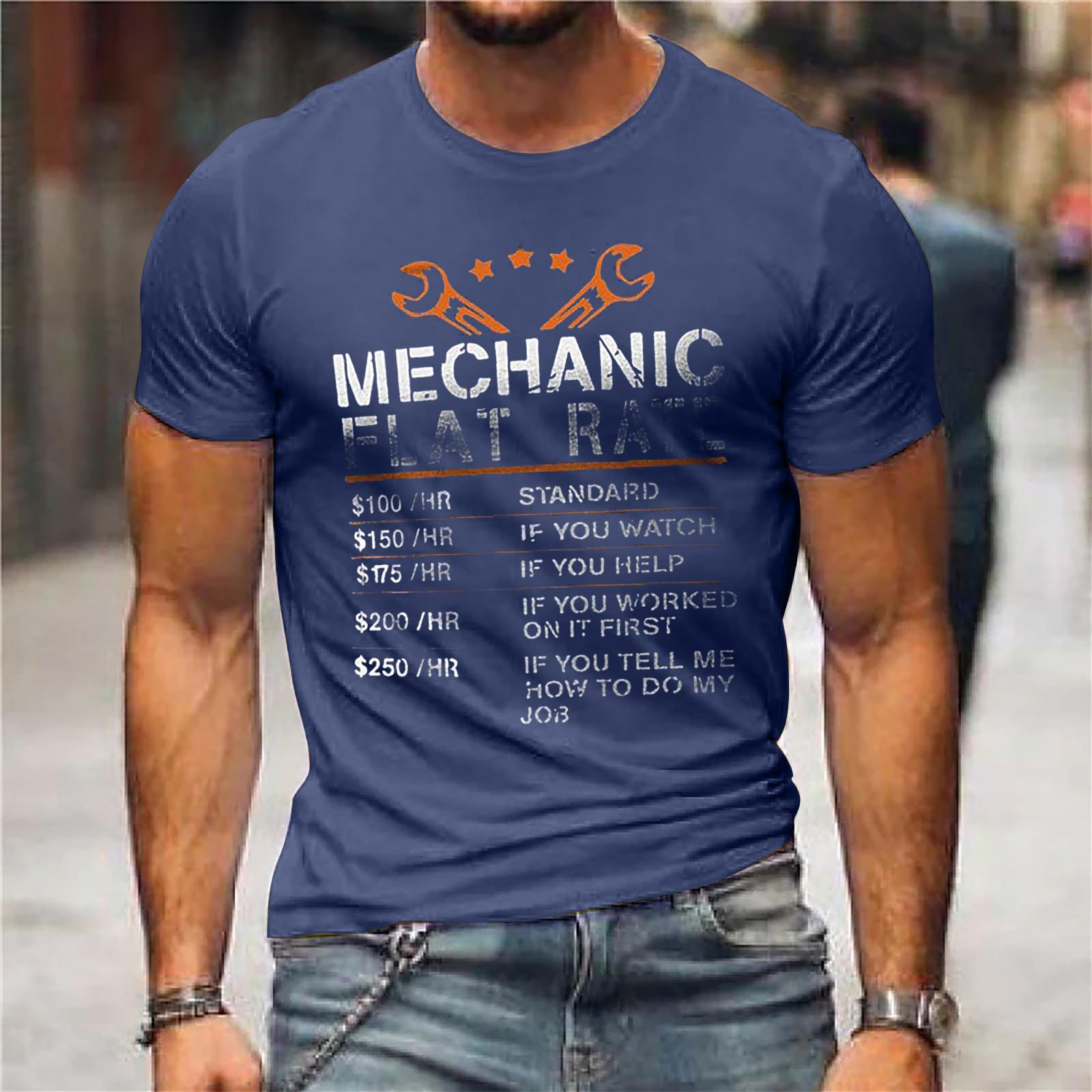 Мужская футболка с графическим текстом и 3D-печатью уличная повседневная одежда с коротким рукавом и принтом на пуговицах базовая одежда XXL тёмно-синий 1359₽