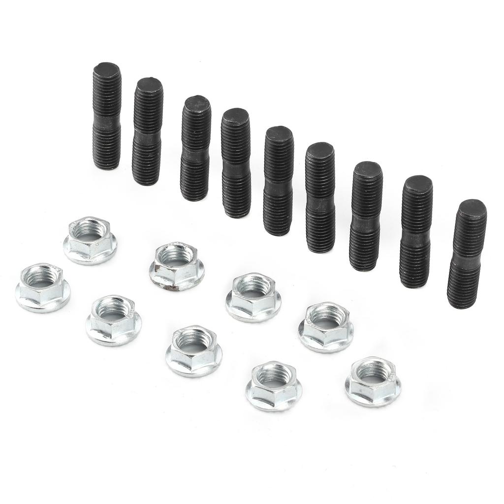 9Pcs M10x1.25 Turbo Studs Lock Nuts Kit Car Vehicle Accessory Fit for Mitsubishi