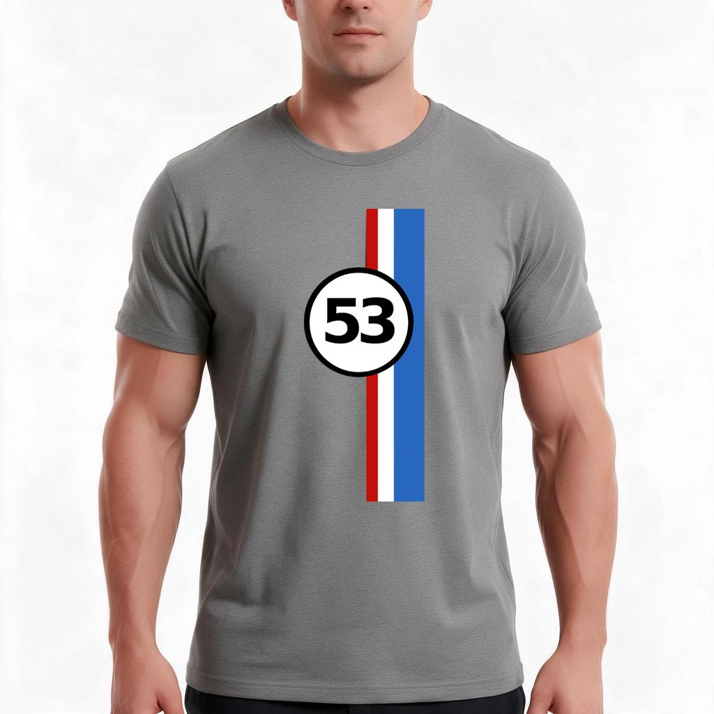 Herbie 53 Tshirt Summer Casual Cotton Tee Oversized Streetwear Tops Vintage Graphic Print Loose Fit Short Sleeve